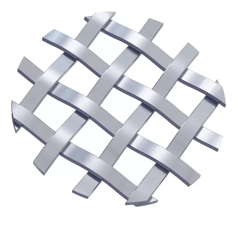 .375'' Single Flat Diamond Decorative Grille - Satin Nickel, 18''W x 48''L Sheet
