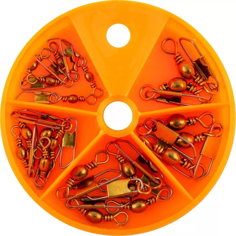 Danielson D1002 Snap Swivel Assortment Brass w/Dial Box 20pc