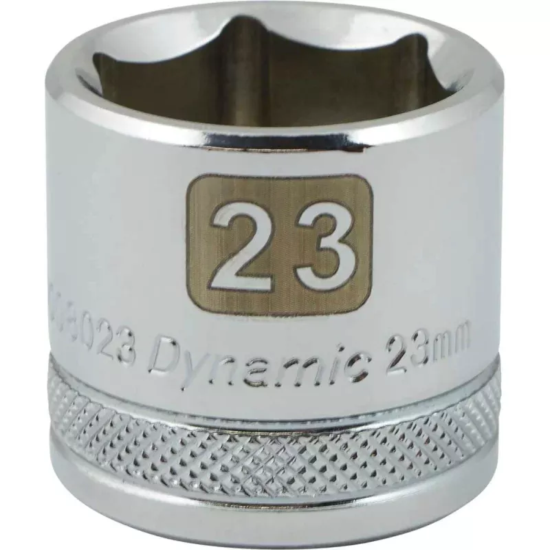 DYNAMIC GT-D008023 - 3/8 D 6 PT 23MM Chrome Socket