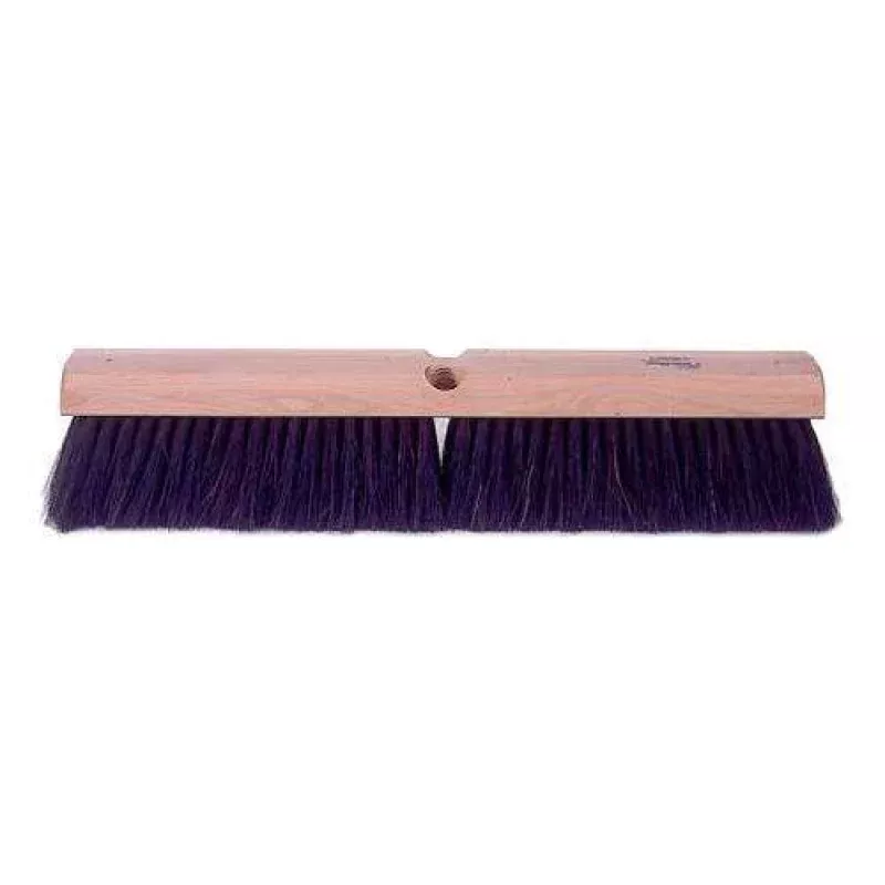 FB8245-24 Weiler Brush Black Horsehair Fill 24 Fine Sweeping Broom With Brace - 3 Trim Length