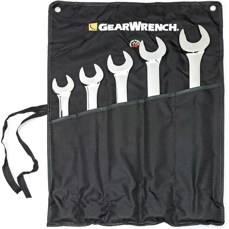 GEARWRENCH 5 Piece SAE 12 Point Long Pattern Combination Wrench Set