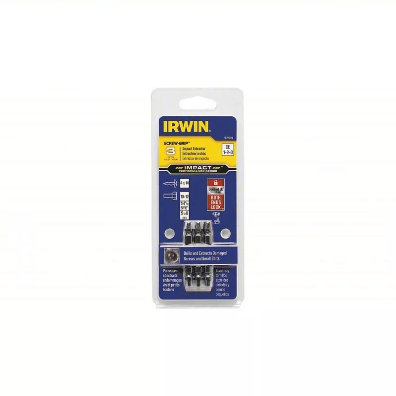 Irwin 1876224 Impact SCREW-GRIP Double-Ended Screw Extractor Set - 3pc