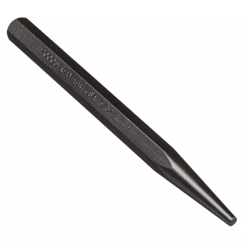 Mayhew Pro 20005 Black Oxide Solid Punch 5/32 - 4 mm x 5, Metric