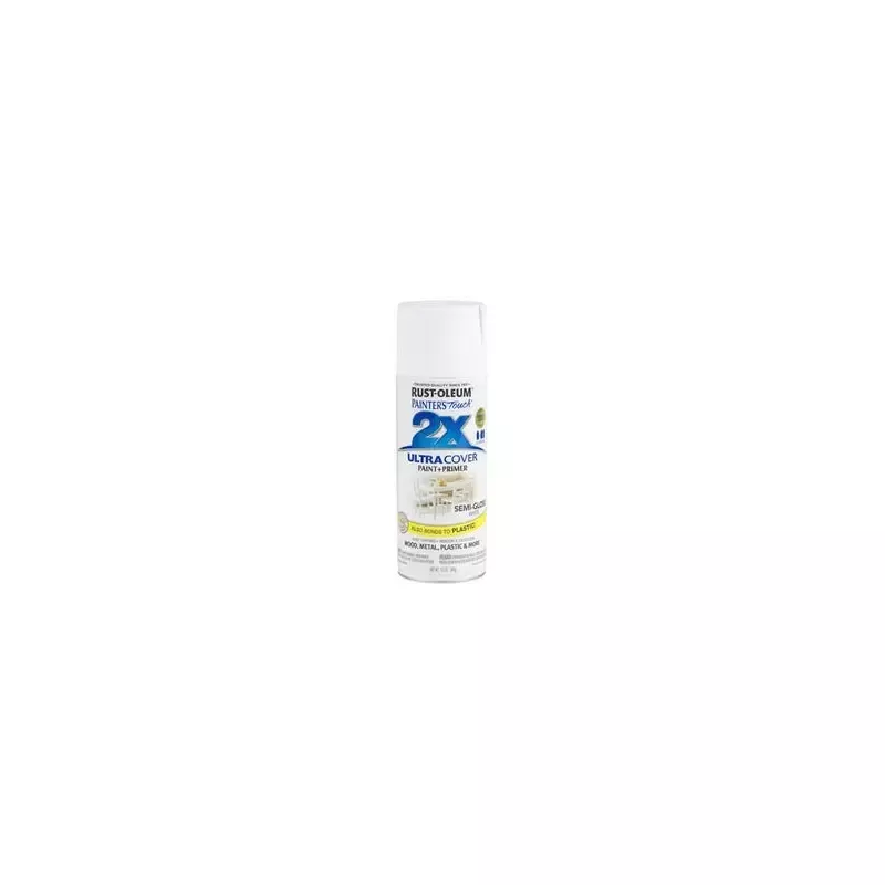 Painter's Touch 2X Spray Paint, Semi-Gloss White, 12-oz.
