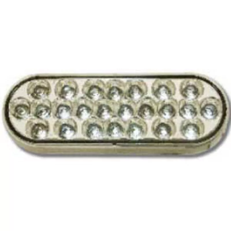 Pearl Red oval 24 diode LED stop/turn/tail light - CLEAR lens