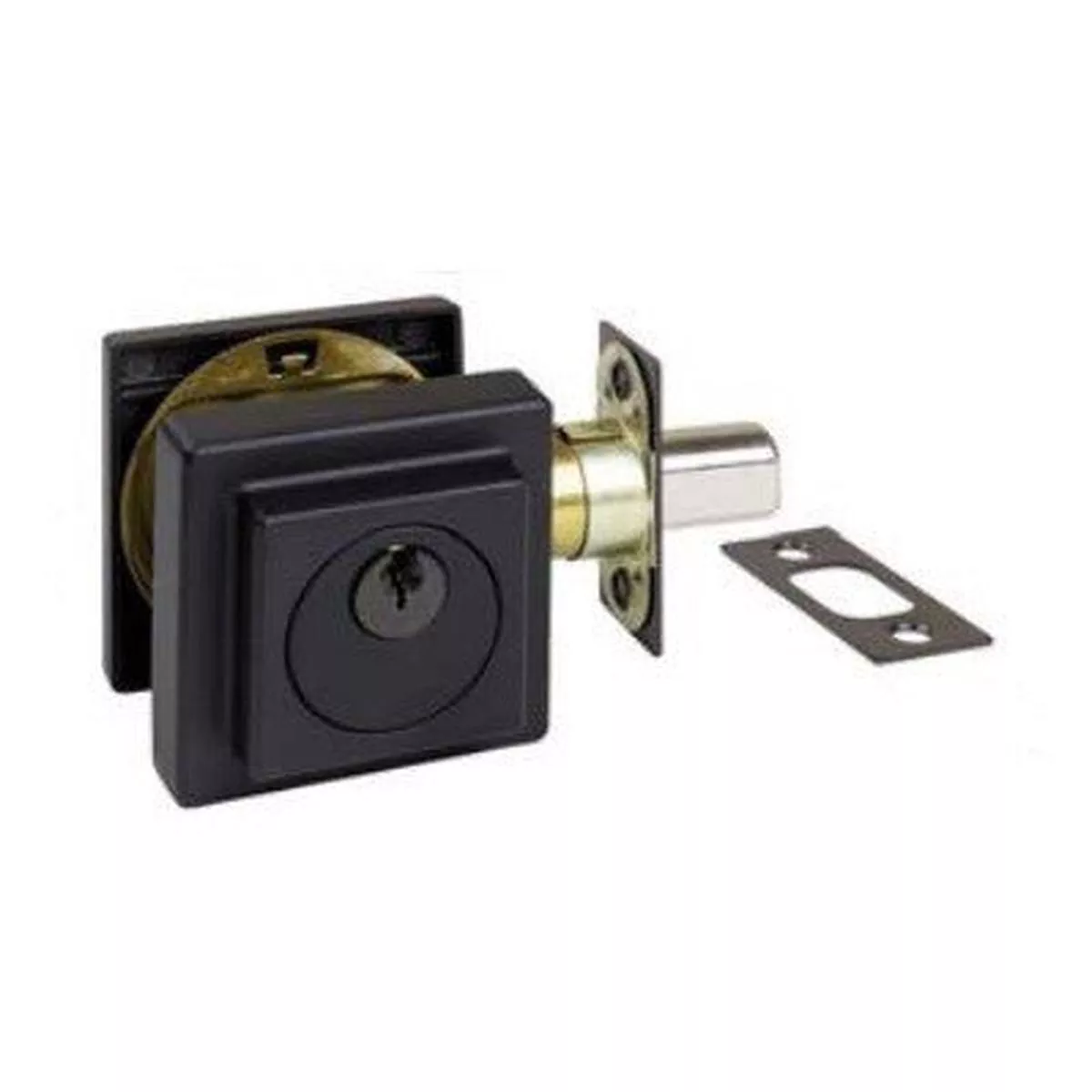 Square Slimline Deadbolt by Zanda - Matt Black