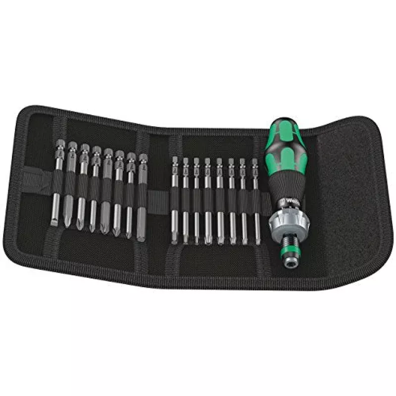 Wera Tools Kompakt 60 Ratchet screwdriver & Bit Set, 17pc,